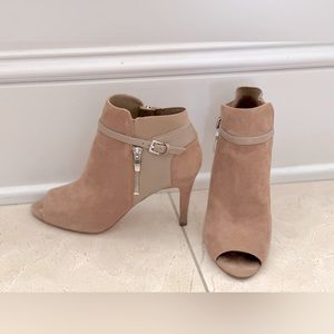 Suede and leather booties